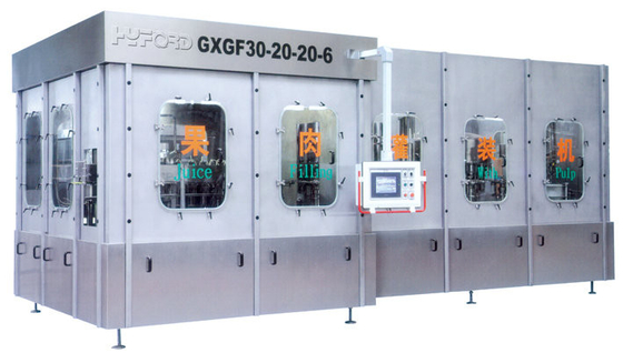 Aseptic Pulp Juice Filling Machine for PET PVC PP or Glass Bottle 4 In 1 Unit